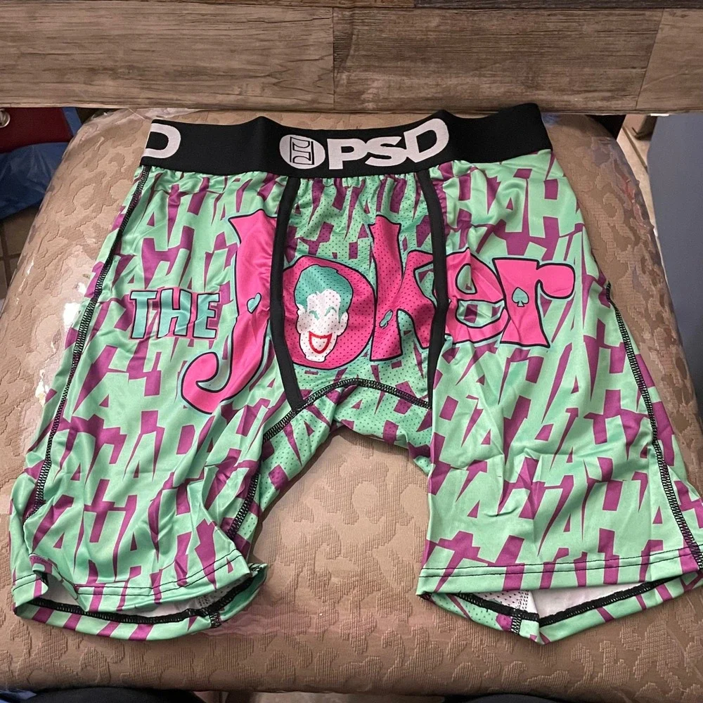 PSD Underwear Mens Joker Boxer Briefs Green Pink HA HA HA Graphic Small NEW